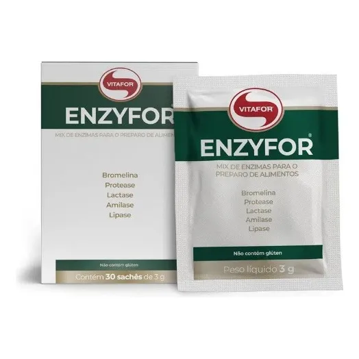 Enzyfor Enzimas Digestivas - 30 Sachês 3g - Vitafor