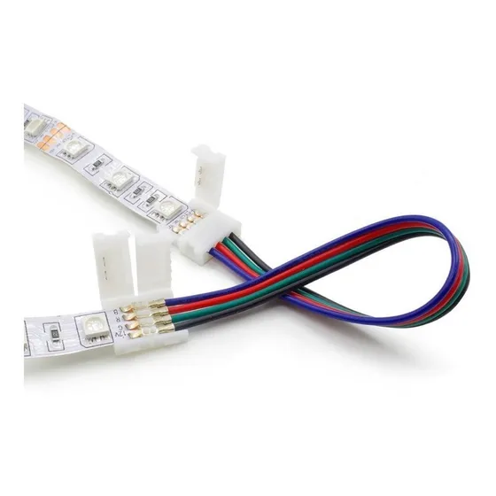 Pack X 10 Conector Tira De Led Rgb - 2 Prensa 15cm - Hebilla