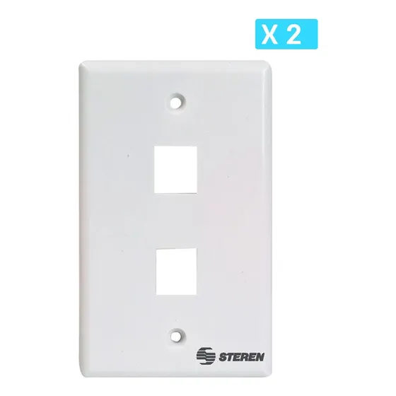 Tapa Face Plate 4x2 2 Puertos Rj45 Cat 5e Y Cat 6 X 2und