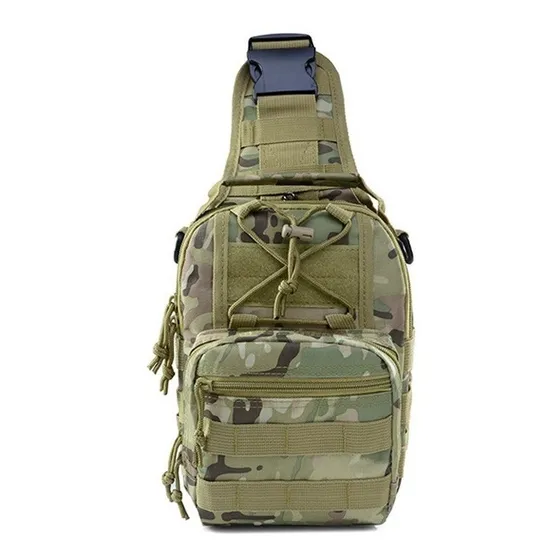 Morral Táctico Sist. Molle Forest Cruzada Air Mesh Bolsillos Color Verde Camuflado