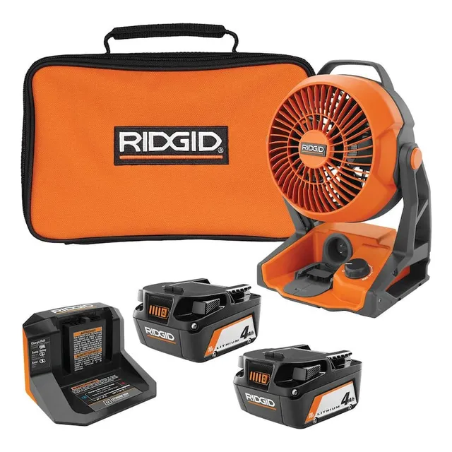 Ventilador Híbrido Ridgid 18v Con Baterías 4.0 Ah R860721b