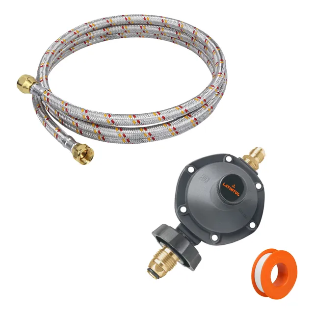 Regulador Gas + Manguera + Niple +teflon Kit De Instalación