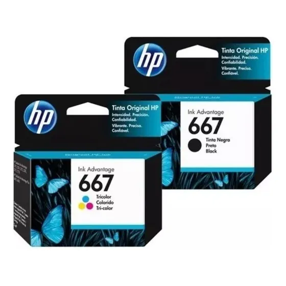 Cartucho De Tinta Original Hp667 Negro (3ym79al)