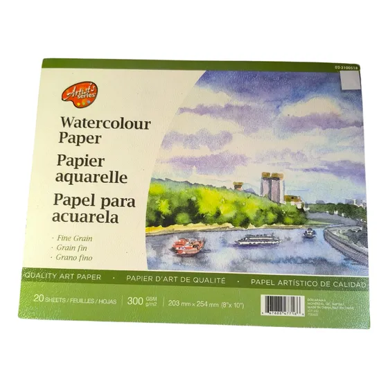 Papel Para Acuarela 20 Hojas 300gr 20,3 Cm X 25,4 Cm