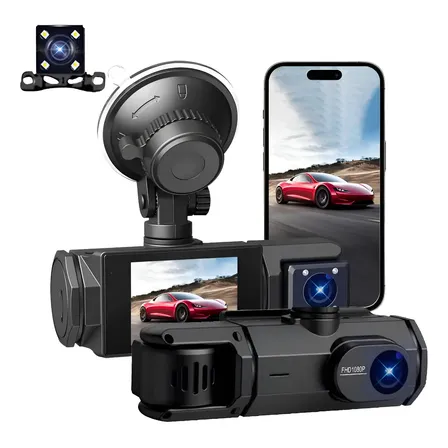 Dashcam Cámara Parra Auto Dash Cam 3 Cámara  Wifi App 1080p