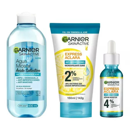 Kit Garnier Rutina Express Aclara Anti Acné Ácido Salicílico