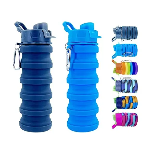 Konlongzan Botellas De Agua Plegable 2 Pack Silicona 6bvku