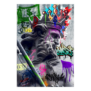 Cuadro Canvas Mitologia Poseidon Graffit Dios Griego 90x140 Cuadro Canvas Mitologia Poseidon Graffit Dios Griego 90x140
