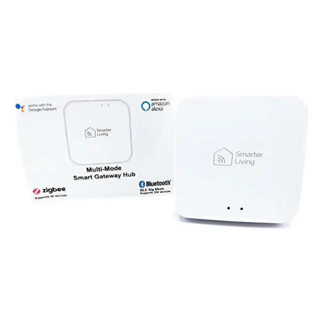 Smarter Living - Zigbee Gateway Hub (multimodo) Para Dispositivos Smart Life Y Tuya, También Compatible Con Bluetooth Sig Mesh (ble), Incluye Adaptador De Corriente, Funciona Con Alexa Y Google Home