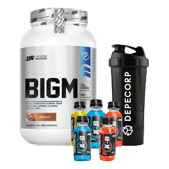 Pack Proteina Bigm 2kg + Shaker + 5 Quemadores Xb