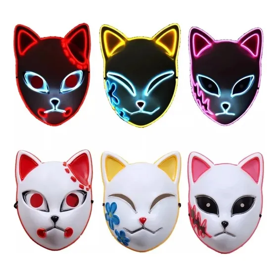 Mascaras Kimetsu No Yaiba Demon Slayer Con Luces Led Cosplay