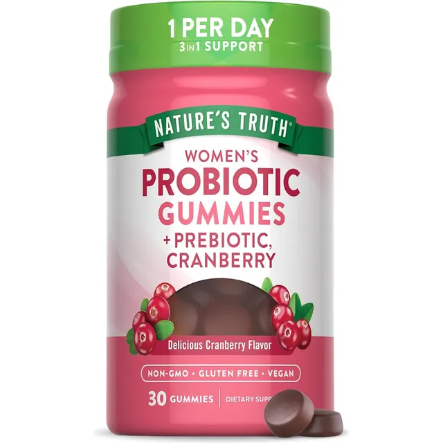 Probióticos Y Prebióticos De Mujer Nature's Truth 30 Gomitas Arándanos