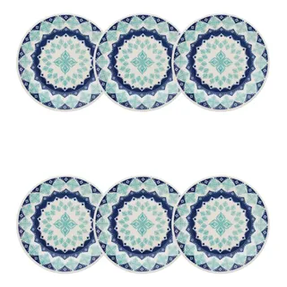 Conjunto De 6 Pratos Sobremesa Donna Lola 74494 18cm Azul Biona Conjunto De 6 Pratos Sobremesa Donna Lola 74494 18cm Azul Biona