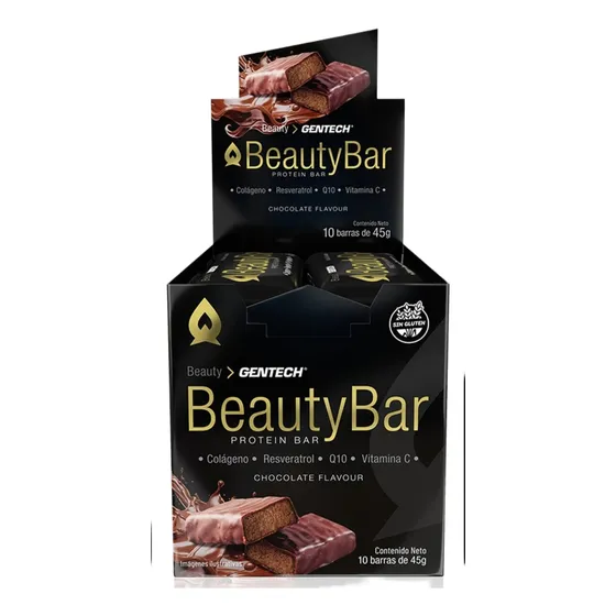 Beauty Bar Protein Gentech Colageno Q10 Resveratrol 10 Unid