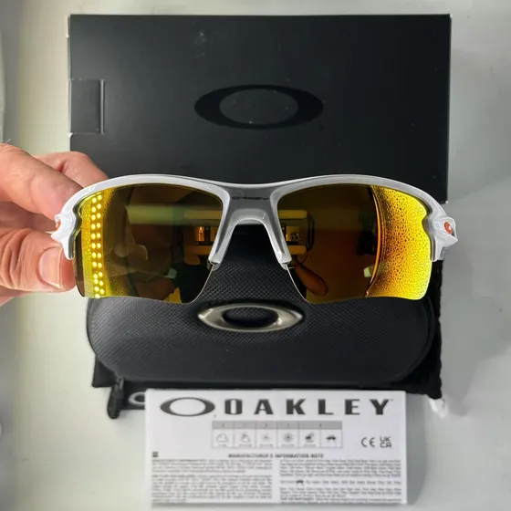 Oakley Flak 2.0 Polished White Fire Iridium, 100% Original