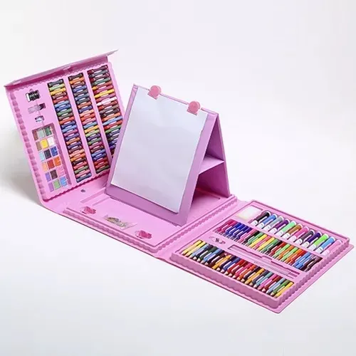 Maleta De Lápices Para Niños Arte Dibujo Y Pinturas Art Set Trazo Rosado