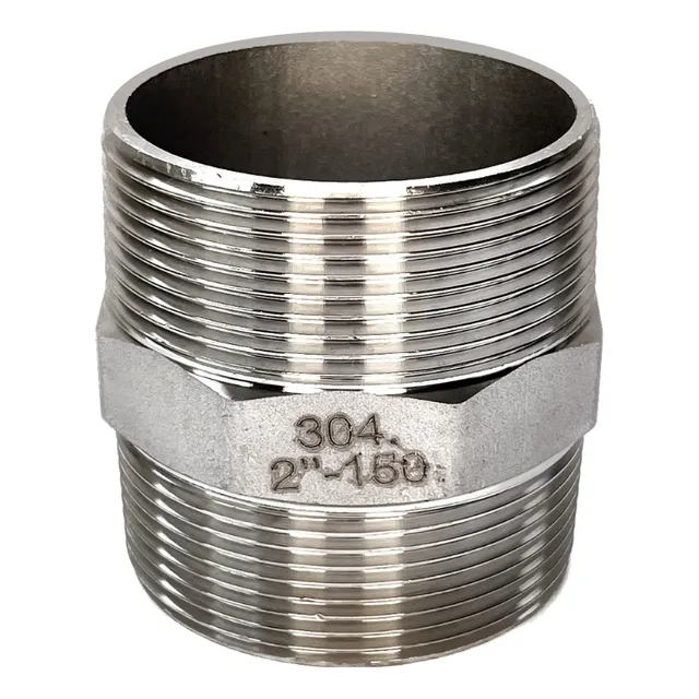 Niple 2 Polegadas Aço Inox 304 Duplo Hexagonal