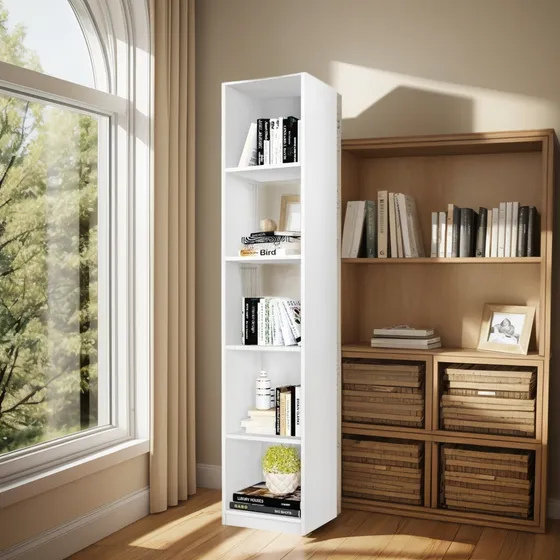 Sapateira Vertical Branco Mdf 5 Prateleiras Armario
