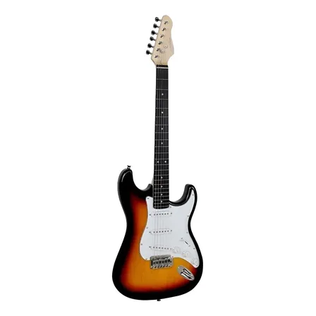 Guitarra elétrica Giannini Standard G-100 de choupo 3-tone sunburst e white shell verniz com diapasão de madeira técnica