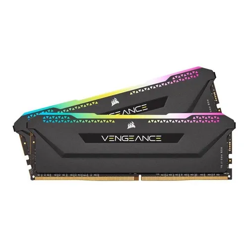 Memoria RAM Vengeance RGB Pro SL gamer color negro 32GB 2 Corsair CMH32GX4M2D3600C18