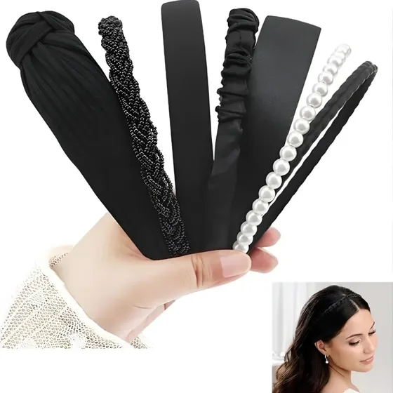 Kit 6 Tiaras Femininas Estilos Variadas Para Cabelo 7 Piece Set