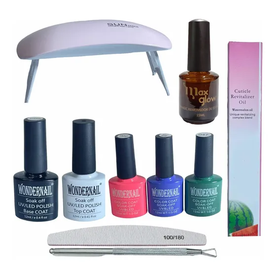 Kit Esmalte Semipermanente Lámpara Manicure
