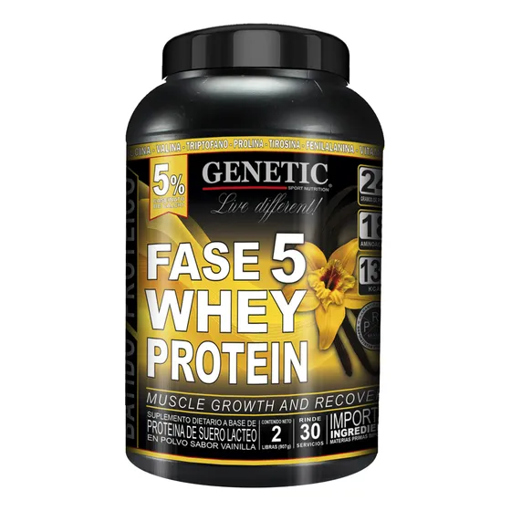 F5 Whey Proteín Genetic Caseinato Crecimiento Muscular Magro