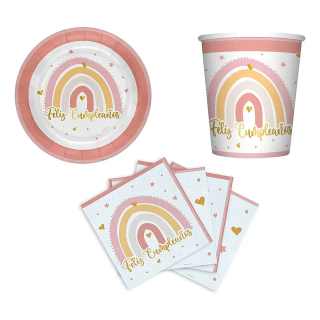 Kit Platos Vasos Servilletas Sempertex Desechables Impresos