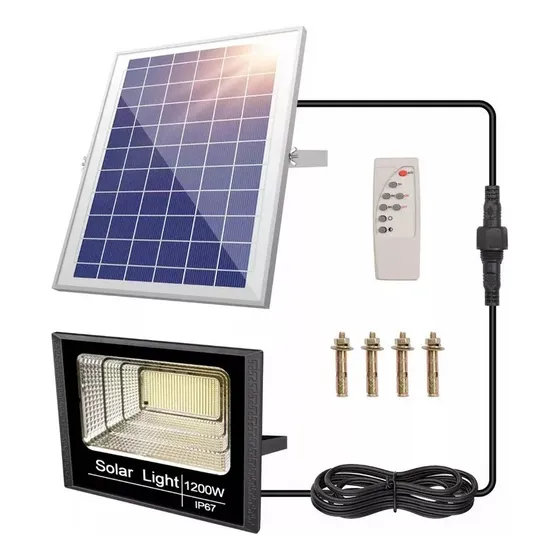 Reflector Solar Led Completo Y Potente 1200w Con Panel Solar