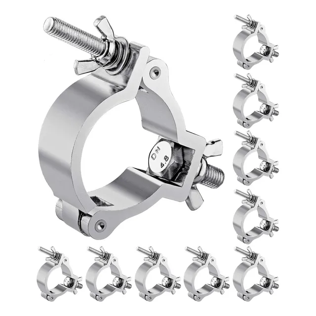 10 Pzs Clamp Hamburguesa Soporte Aluminio Gancho Para Luces