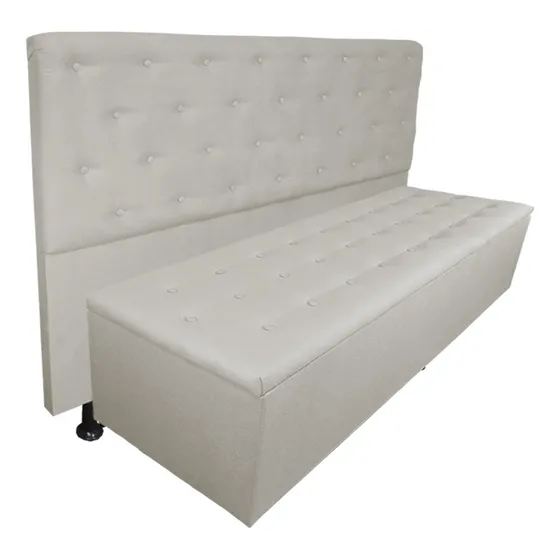 Cabeceira Estofada + Recamier/sapateira Para Cama Box Queen 