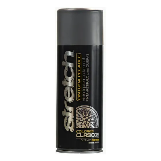 Pintura Aerosol Para Llantas Vinilo Removible 440 Ml Stretch Color Gris Visón Mate