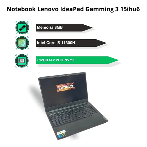 Notebook Lenovo Ideapad Gamming 3 I5 8gb 512gb Ssd