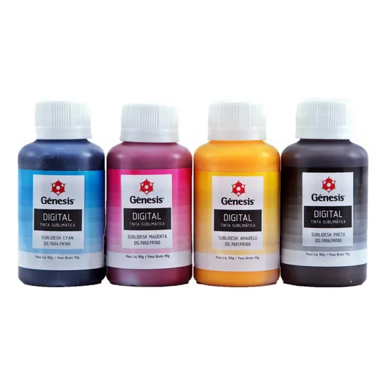 Genesis Sublimática 100ml cor preto amarelo ciano e magenta