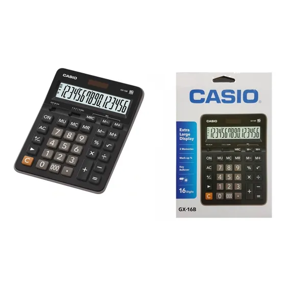 Casio Gx16b Grande, 16 Digitos De Mesa Solar
