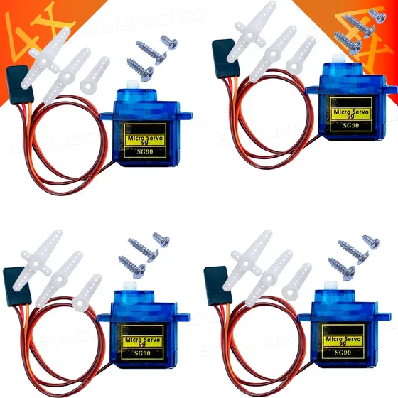 Micro Servo Motor 9g Sg90 Kit Com 4 Unidades - Nfe