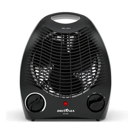 Aquecedor E Ventilador Britânia Ab1500p 2000w Preto Com Desligamento Automático