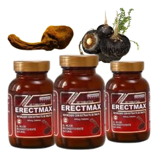 Erectmax Huanarpo Macho + Maca Negra 3 Frascos Original