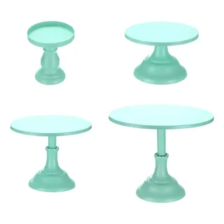 4 Suportes De Bolo De Metal Verde 3, 8, 10, 12 Polegadas