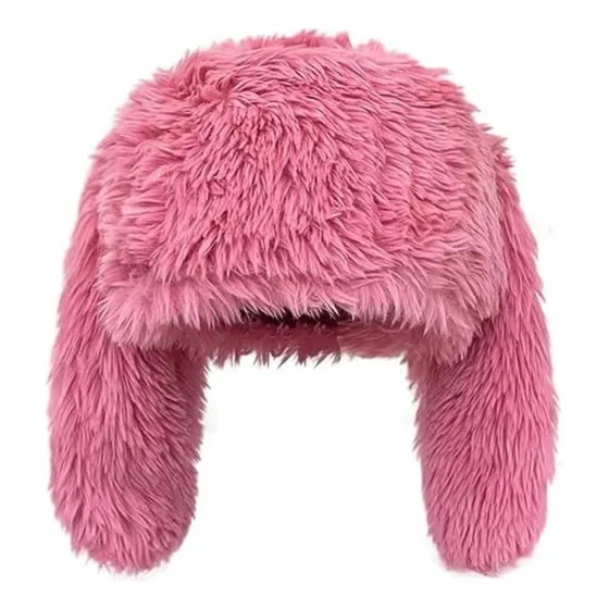 Gorro Furry Con Orejas Peluche Shein Importado Conejo Kawaii
