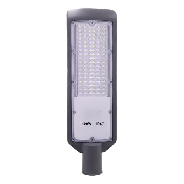 Kit 4 Luminária Pública Poste Smd 100w Com Relé Prova Dágua