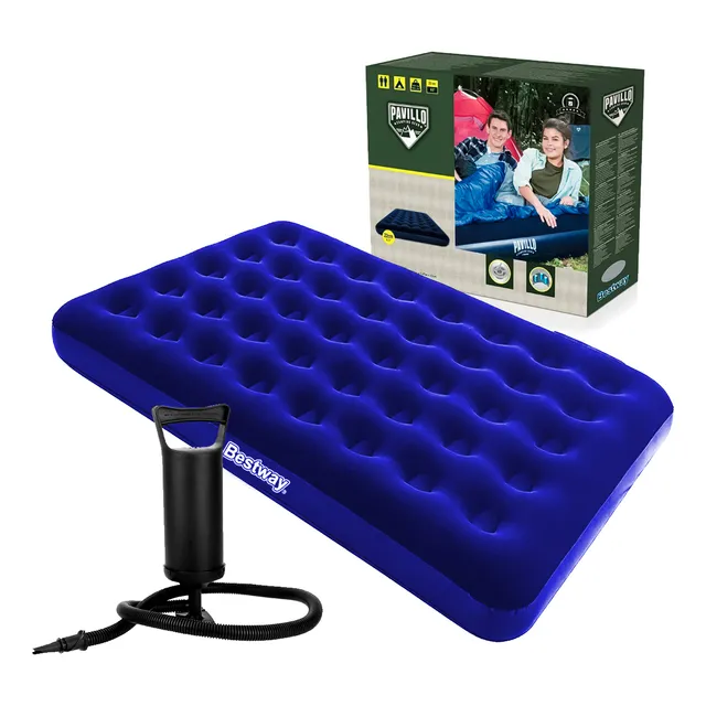 Colchón Inflable Bestway 2 Plazas Camping + Inflador  El Rey