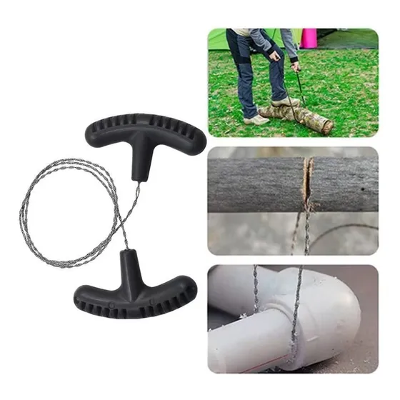 2pcs Serrucho Paracord Trenzado Dientes Cadena Manual