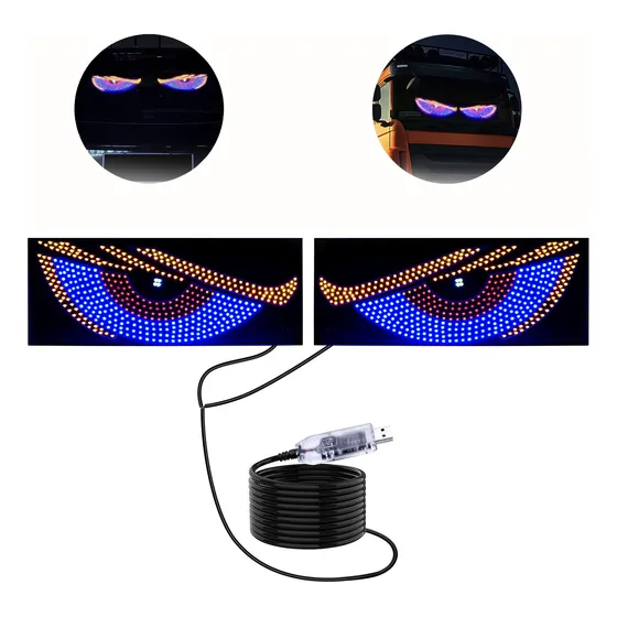 Pantalla Led Ojo Del Diablo Para Coches/camiones 2pzs Rojo Amarillo Azul