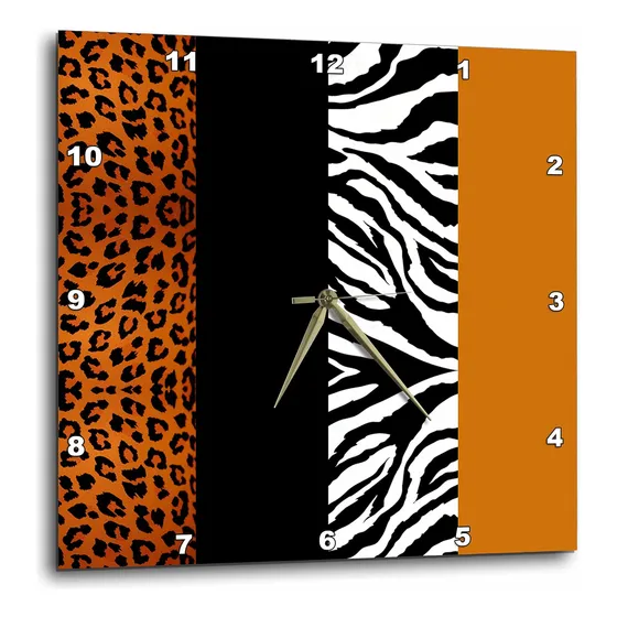 3drose Dpp__2 Reloj De Pared Con Estampado De Animales, Colo