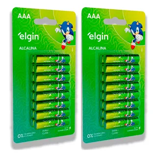 Kit 32 Pilhas Elgin Alcalina Longa Duração Aaa Palito Kit 32 Pilhas Elgin Alcalina Longa Duração Aaa Palito