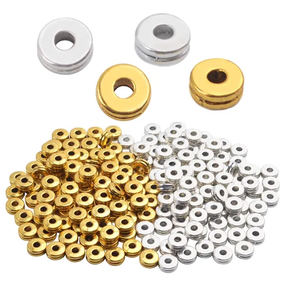 Cuentas Separadoras De Metal, 200pcs Flat Round Rondelle ...