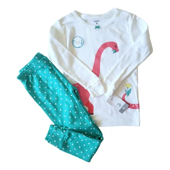 Pijama Manga Larga Niña Carters Dinosaurio Talle 3 Años