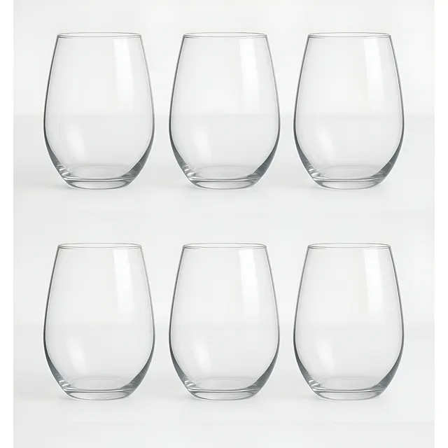 Jogo 6 Copos De Vidro 440ml Drinks Suco Amber Cor Transparente