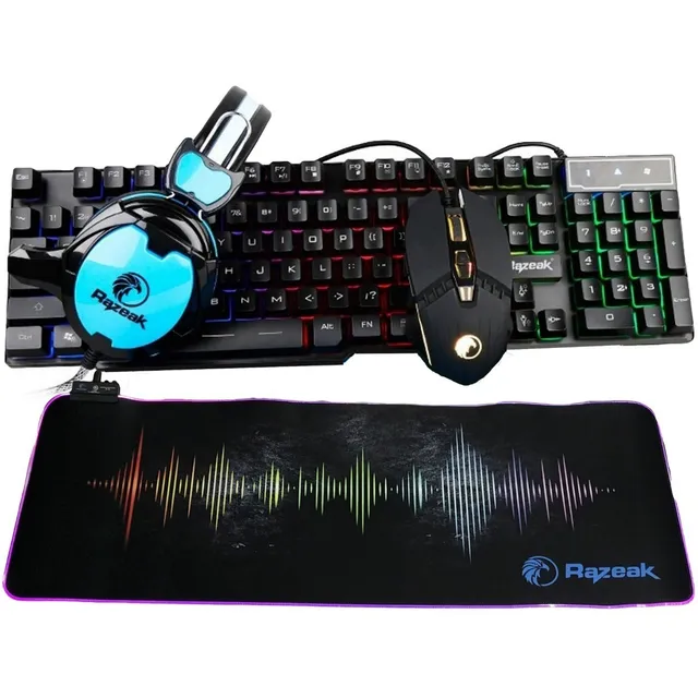Combo Gamer Razeak.teclado,mouse, Auriculares, Pad Mouse Rgb